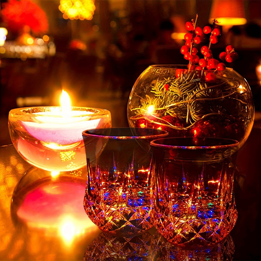 Liquid-Activated LED Party Cups, Multicolor Light-Up Drinkware in 4 or 6-Piece Sets for Home Entertaining, Halloween and Christmas Table Displays
