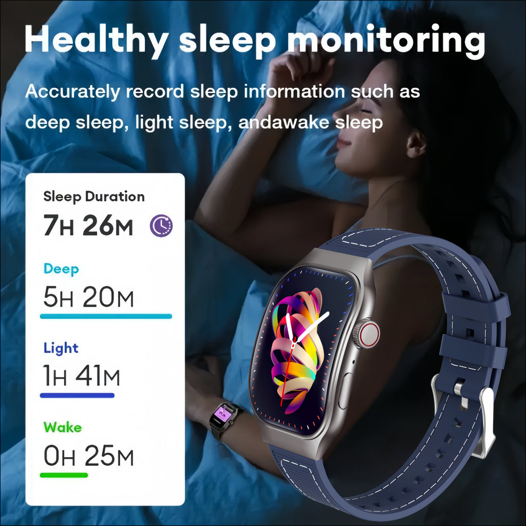 Curved OLED Calling Smartwatch with Listed 2.01-Inch Touchscreen, Voice Assistant, Mini Games and 100-Plus Sports Modes, Magnetic Charging and Four Color Choices