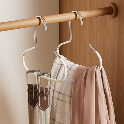Metal Hat Storage Hooks Two-Piece Set in White or Black, Simple Accessory Organizers for Compatible Scarves, Belts, Bras and Bags in Home Storage Spaces