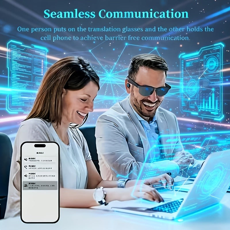 Bluetooth Translation Smart Glasses with Music and Phone Call Features, Light-Sensitive Color-Changing Lens Wording and Standard or Advanced Sunglasses Style Options
