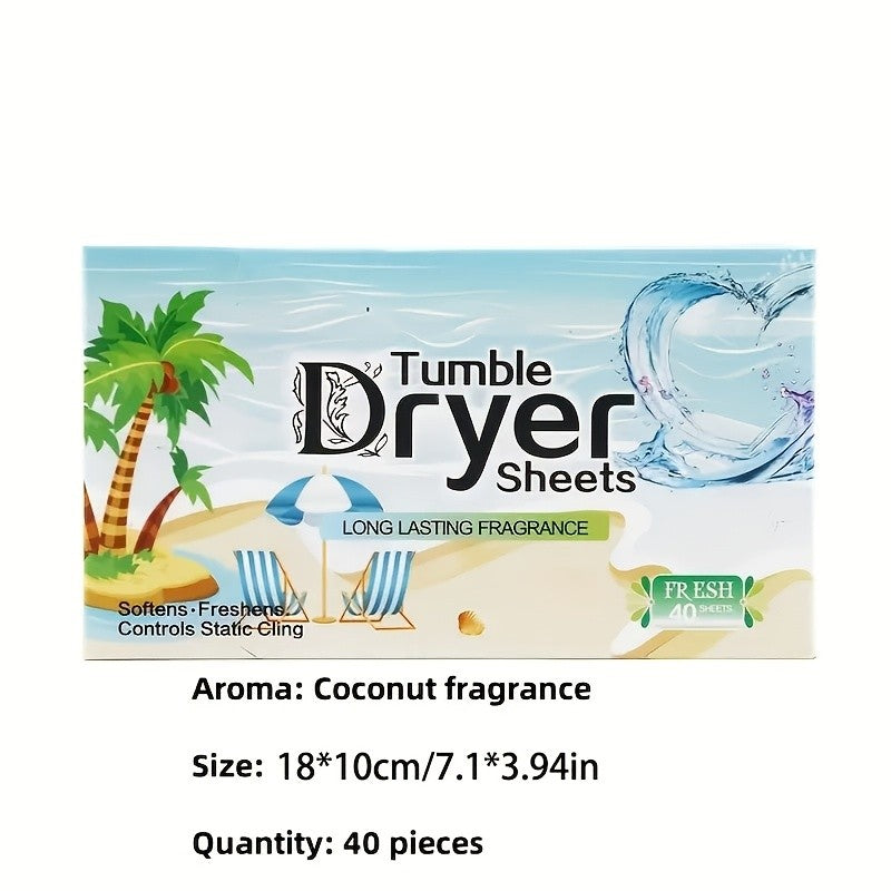 Lavender Dryer Sheets in 40-Count Box, Scented Laundry Fabric Care Sheets for Compatible Clothes Drying Routines and Everyday Household Laundry Supplies