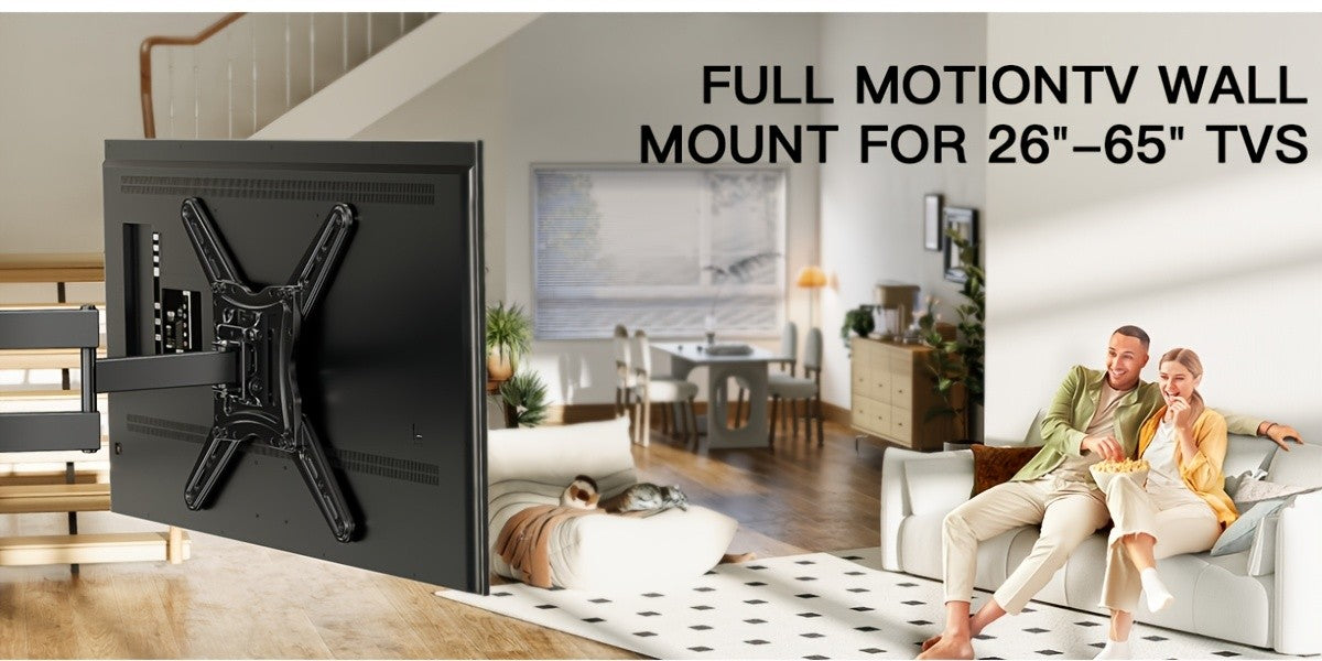 Swivel TV Wall Mount in Black, Rotating Bracket for Compatible Flat Panel Televisions, Space-Saving Wall Installation for Living Rooms and Home Theater Setups