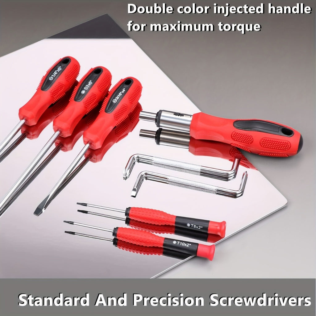 Magnetic Screwdriver Set with 100, 118 or 126-Piece Option Labels, Precision Drivers, Bits and Plastic Storage Wording for Home DIY and Electronics Projects