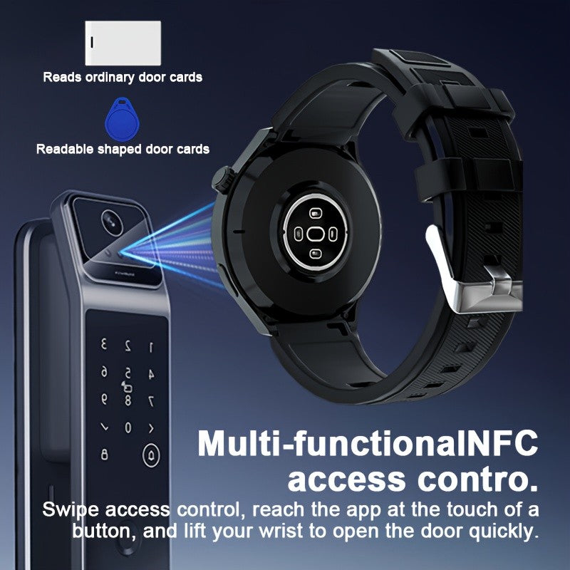 Round Screen Fitness Tracker Watch with Step Counter and Music Control, Listed Running, Cycling and Walking Modes in Black or Gray Everyday Watch Options