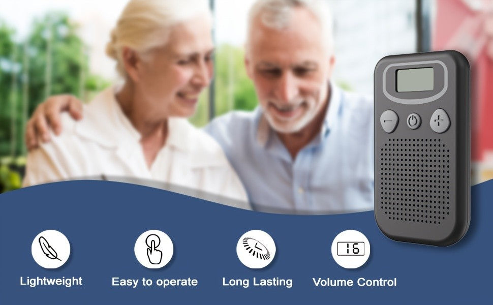 JINGHAO Personal Sound Amplifier in Black with Adjustable Volume, Pocket-Style PSAP Listening Device for Adults Comparing Everyday Sound Amplification Options