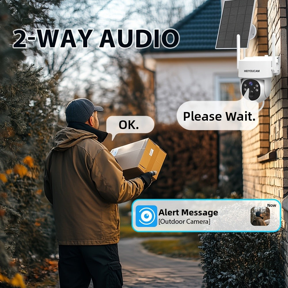 Solar WiFi Security Camera C360 with Listed 4K, Pan-Tilt View, Color Night Vision, PIR Alerts and Two-Way Audio, One, Two or Four Piece Package Labels