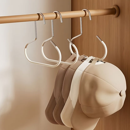 Metal Hat Storage Hooks Two-Piece Set in White or Black, Simple Accessory Organizers for Compatible Scarves, Belts, Bras and Bags in Home Storage Spaces