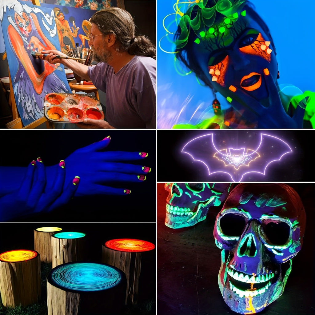 Glow in the Dark Pigment Powder by DEWEL, Strontium Aluminate Craft Colorant in 12 or 18 Color Options for Compatible Epoxy Resin Art and Decorative Projects