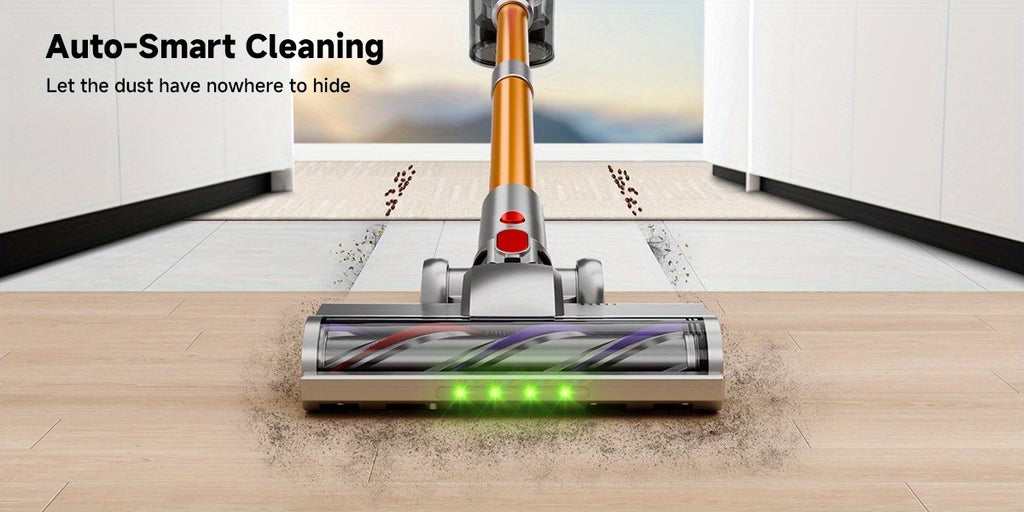 Self-Standing Cordless Vacuum with Listed 58kPa Suction, 6-in-1 Rechargeable Handheld Cleaning Design and LED Electric Floor Brush for Carpets and Pet Hair
