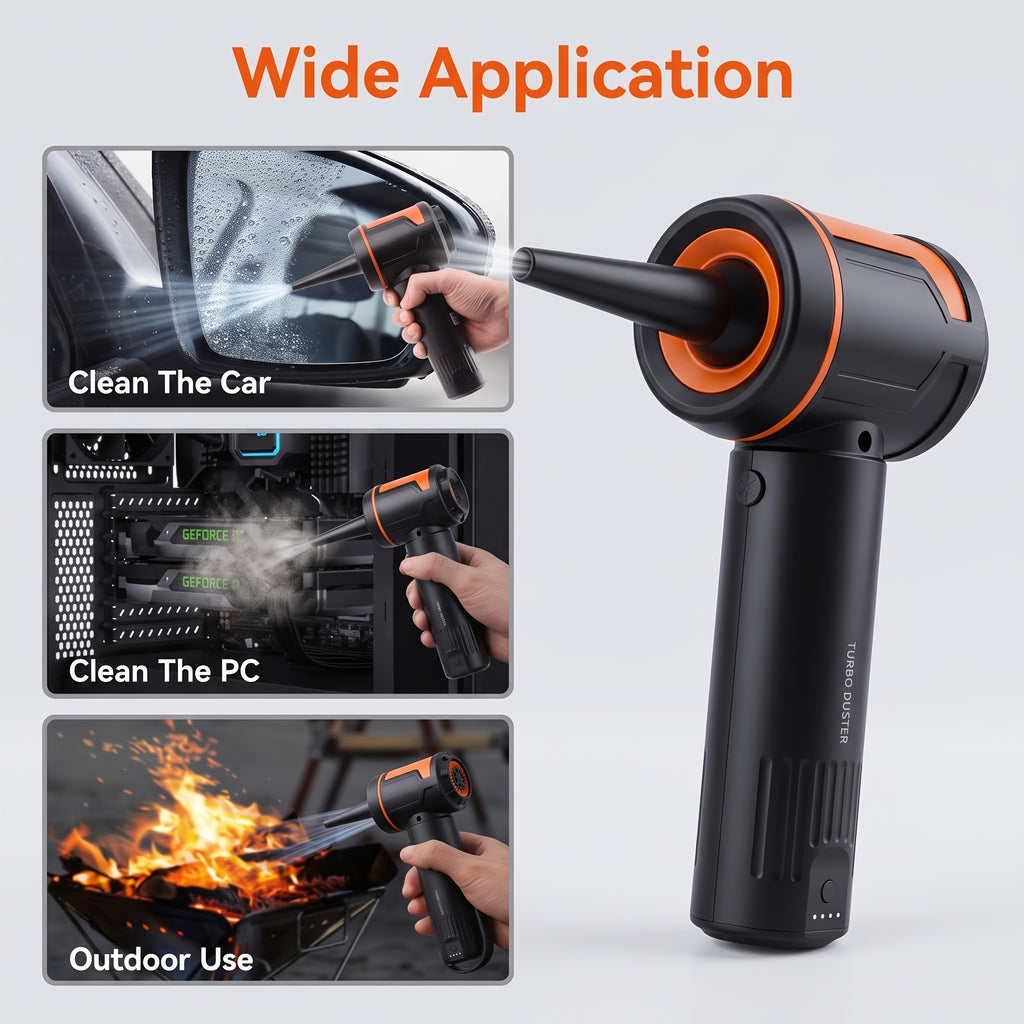 Car Vacuum and Air Duster with Cordless Handheld Design, Listed High and Low Modes, LED Light and Multi-Nozzle Attachments in Upgraded 23000PA Option for Interior Cleanup