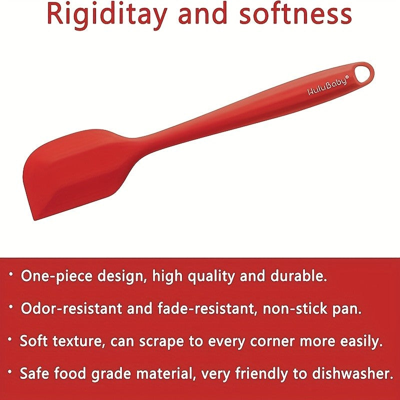 Seamless Silicone Spatula Set, Six Flexible Kitchen Utensils for Home Baking, Yogurt Mixing and Butter Spreading with Standard and Black Selection Labels