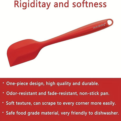 Seamless Silicone Spatula Set, Six Flexible Kitchen Utensils for Home Baking, Yogurt Mixing and Butter Spreading with Standard and Black Selection Labels