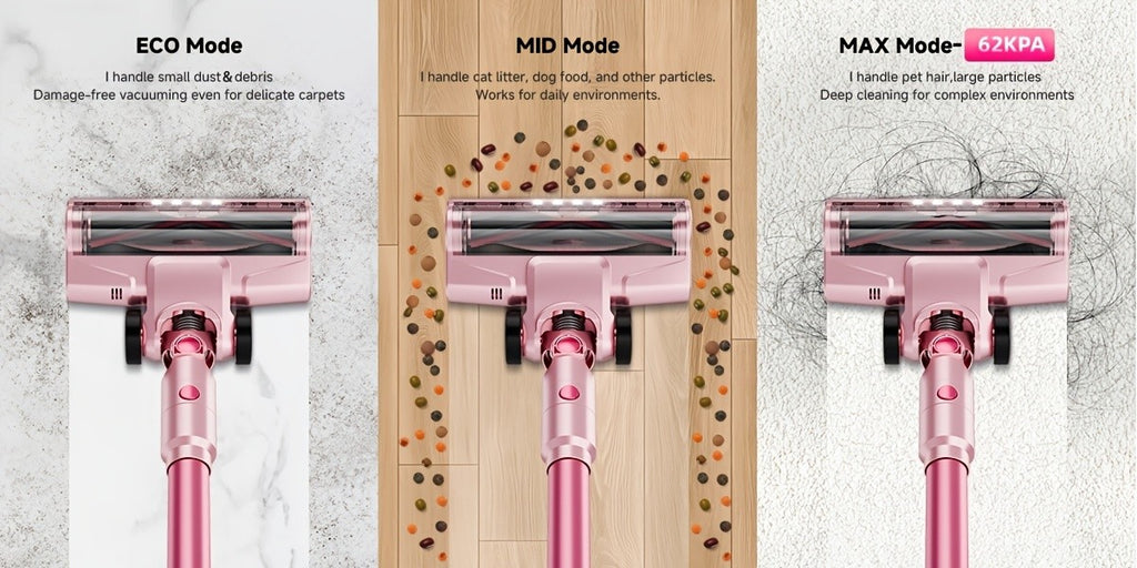 LED Display Cordless Vacuum Cleaner with Anti-Tangle Floor Brush and Detachable Rechargeable Battery for Carpet, Pet Hair, Tile and Hardwood Floors