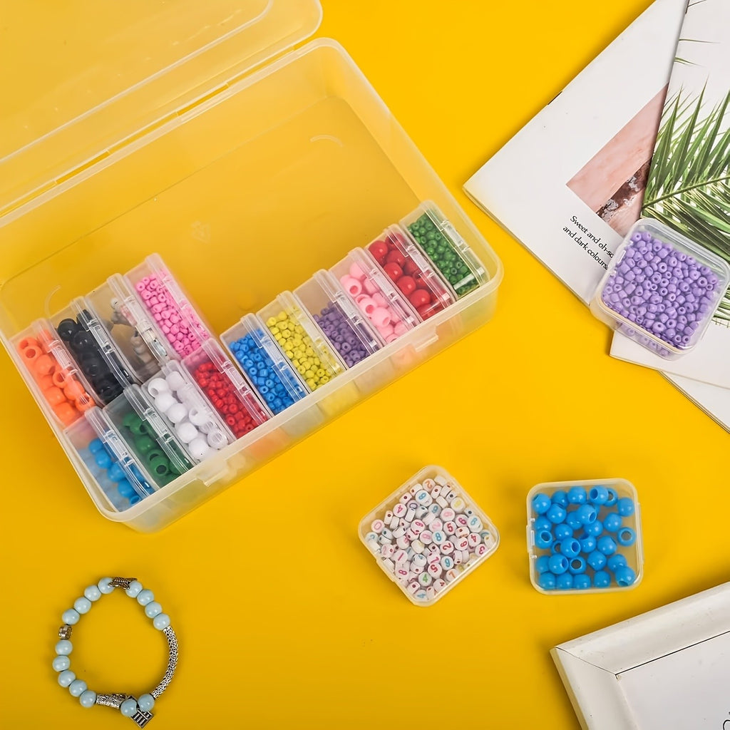Bead Organizer Storage Box with Drawers and Stackable Plastic Design, Listed 60, 90, 120 or 180 Pocket Options Including Pink for Jewelry and Hair Accessory Sorting