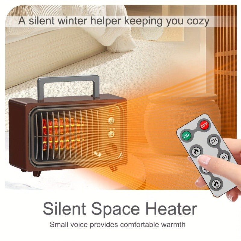 Red PTC Ceramic Heater Fan with Listed Three Modes, Small Electric Space Heater with Overheat and Tip-Over Shutdown Wording for Supervised Indoor Warmth