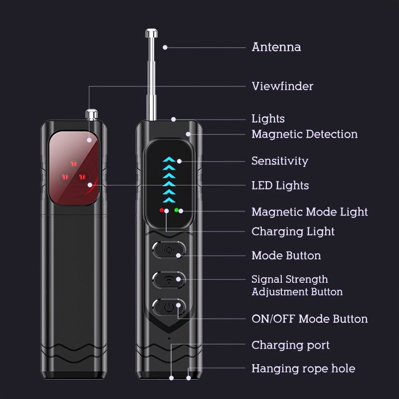 Camera Detector T17 for Hotel and Meeting Room Checks, Smart Privacy Checking Device for Home, Office, Business Travel and Car Use