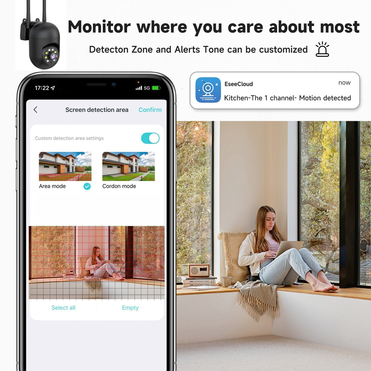 Wireless Security Camera 4 Pack, 3MP Indoor Cameras with Cloud Storage, AI Motion Detection, Two-Way Audio, Color Night Vision, 2.4G/5G WiFi, Home Surveillance System