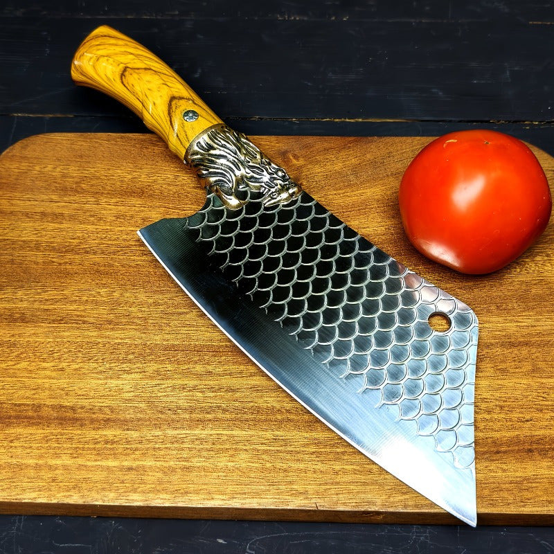 Forged Chef Knife with Listed Ergonomic Handle, Single Multipurpose Kitchen Chopping and Slicing Tool for Home Cooks, Meal Preparation and Cooking Gifts