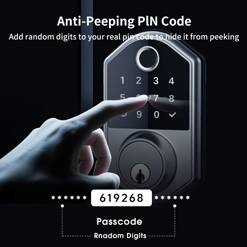 Fingerprint Keypad Door Lock with Automatic Locking and Anti-Peeping Password Feature, Black or Silvery Smart Entry Lock in With Card or Cardless Versions