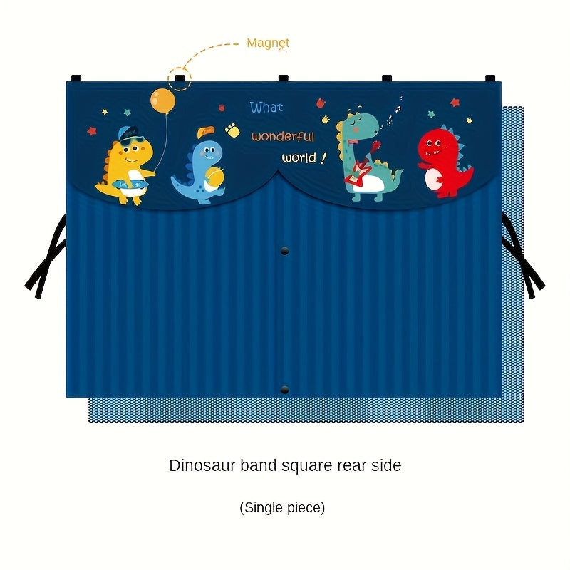 Magnetic Car Window Sunshade with Double-Layer Curtain Design, Side-Window Shade in Blue, Bear, Dinosaur or Unicorn Selections for Vehicle Travel Setups