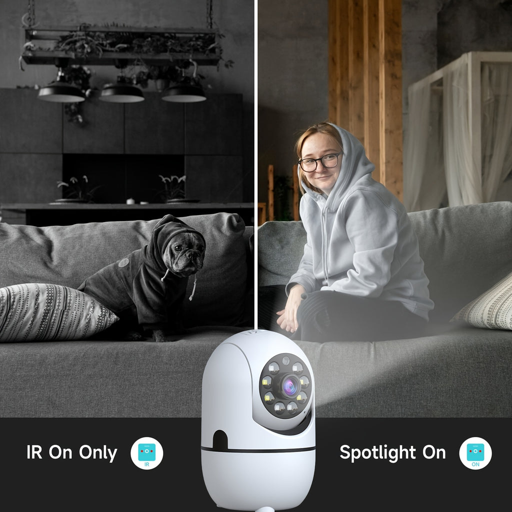 Indoor Pan Tilt Security Cameras, 4-Pack with 355° Pan, Night Vision, Motion Detection, Two-Way Talk, Dual-Band WiFi and Cloud or SD Storage