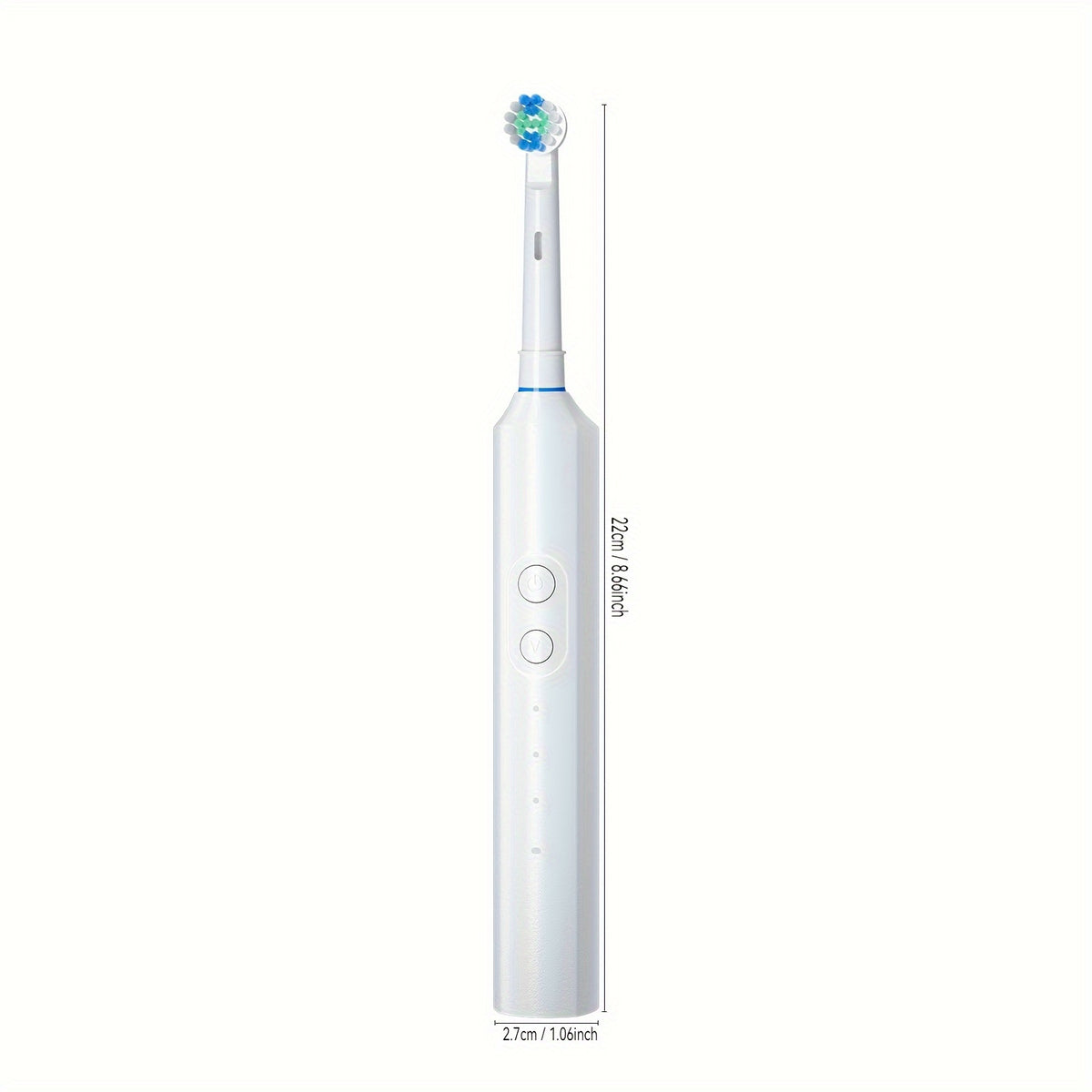Orinatola Rotating Electric Toothbrush for Adults with Four Brush Heads, Travel Case, Three Modes and Two-Minute Timer, USB Charging in Black or White
