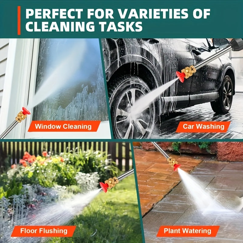Cordless Pressure Cleaner with Single or Dual Rechargeable Battery Options, Foam Nozzle Reference and Multiple Color Labels for Car Care and Outdoor Cleanup