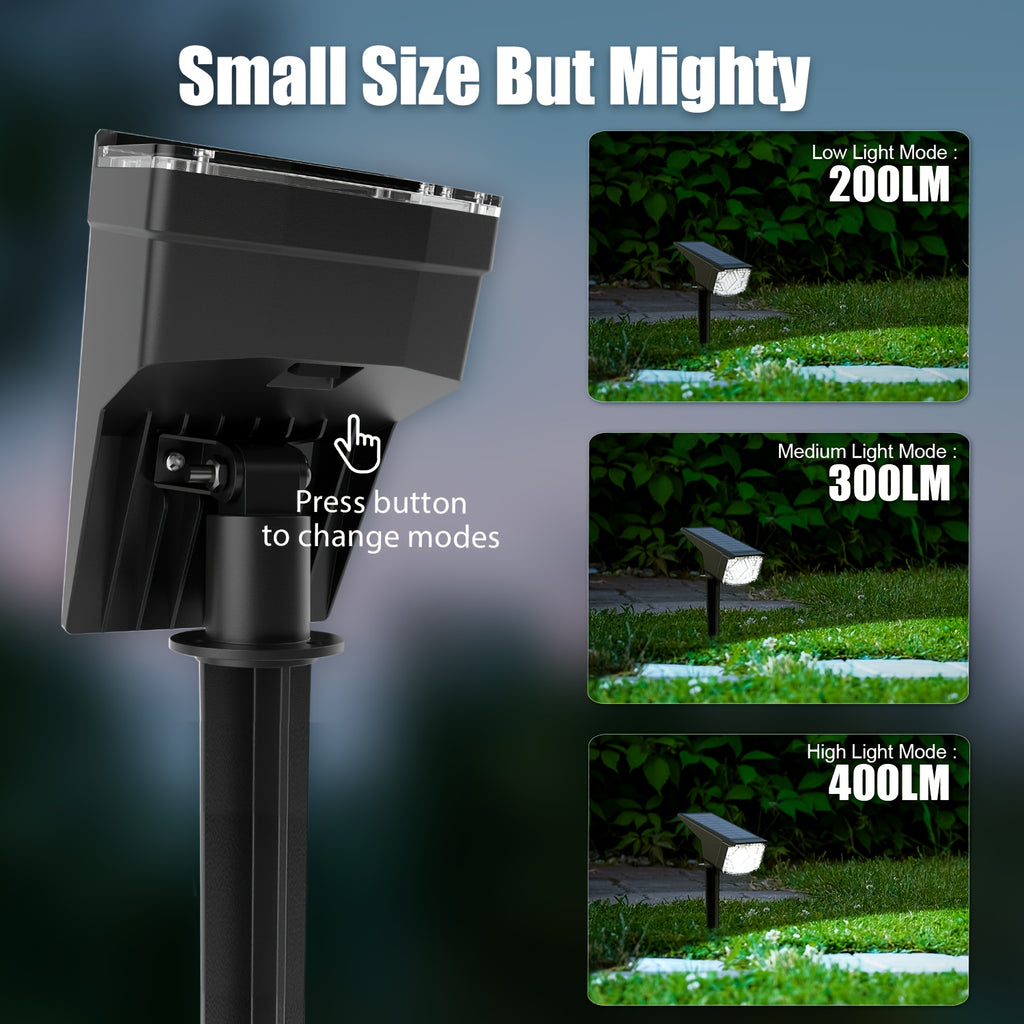 Solar Landscape Spotlights in Warm or Cool White, 4, 6 or 10 Pack Garden Accent Lights with Listed 38 LEDs and Three Modes for Pathway and Holiday Decor