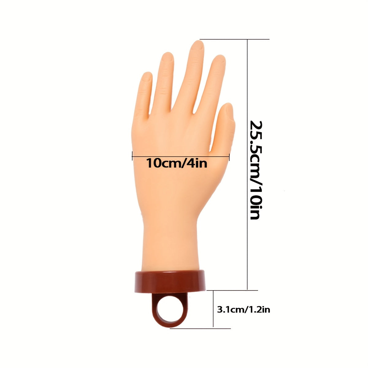Silicone Nail Practice Hand with Small Desktop Stand, Manicure Training Model for Beginner Nail Art Painting and Filing Practice at Home or in Class