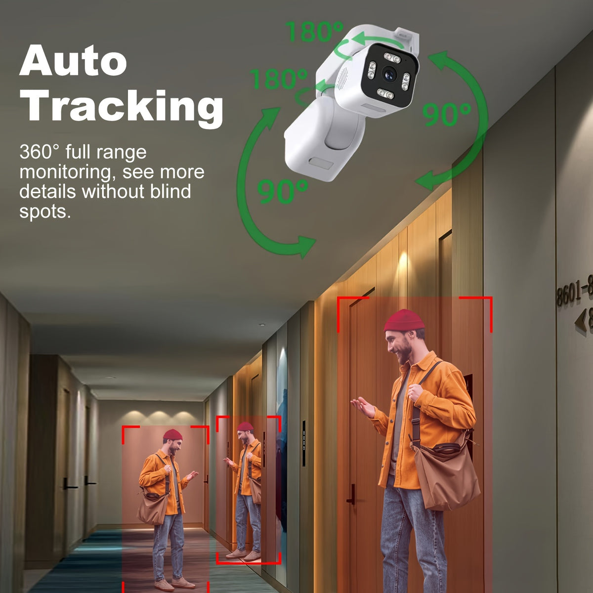 Xparkin WiFi Security Camera YH-A40S with Listed 5MP Dual-Lens PTZ, Full Color Night Vision, AI Motion Detection and Sound Alerts for Home Monitoring