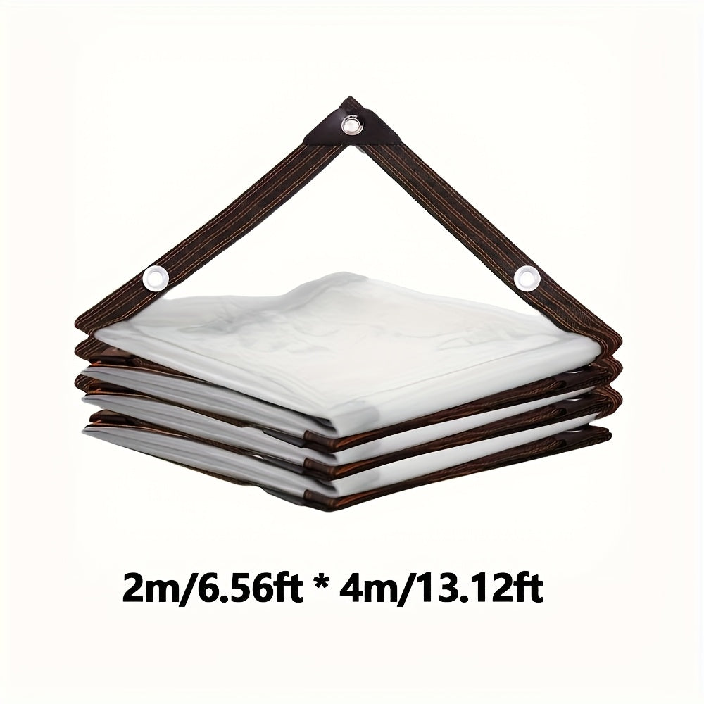 Clear Outdoor Tarp with Listed 15mil Thickness and 78.74 × 157.48-Inch Size, Transparent Cover for Suitable Garden, Patio, Porch and Camping Applications