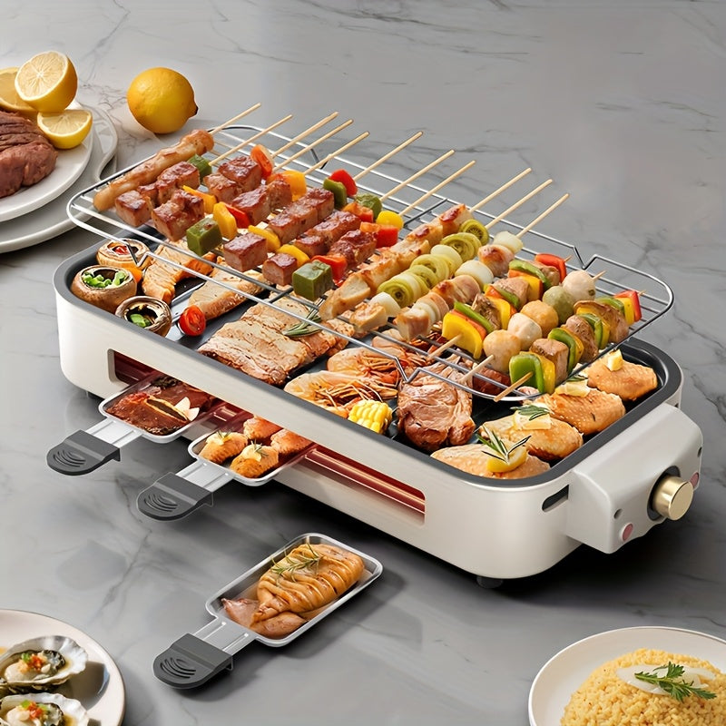 1700W Indoor Electric Grill with Temperature Control, Black Gift-Bag Option and Listed Detachable Nonstick Cooking Board for Home Meals and Tabletop BBQ