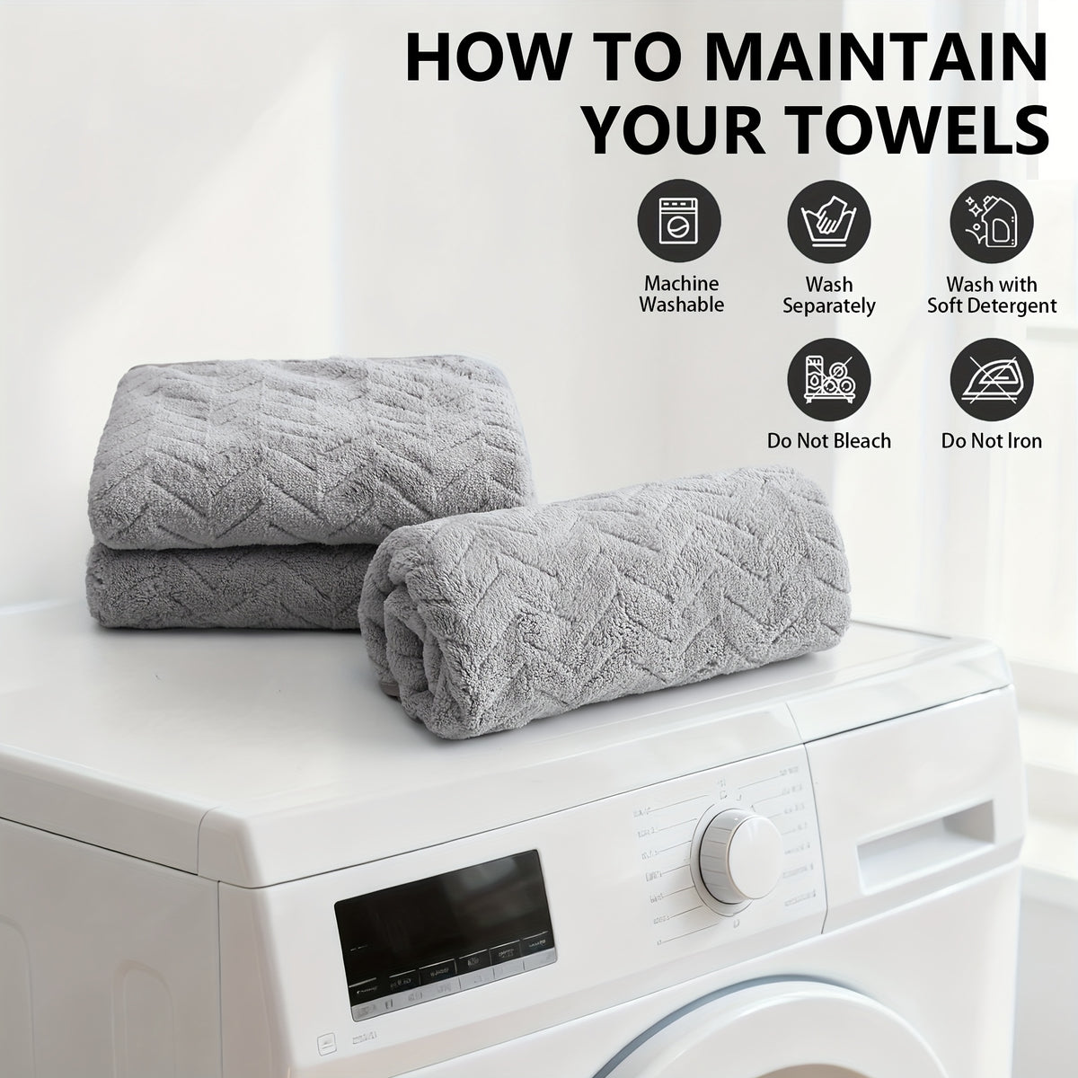 Coral Fleece Hand Towel Set of Four with Soft Fabric Wording, White, Black, Red, Gray and Unspecified-Color Options for Home Bathroom, Spa and Guest Room Routines