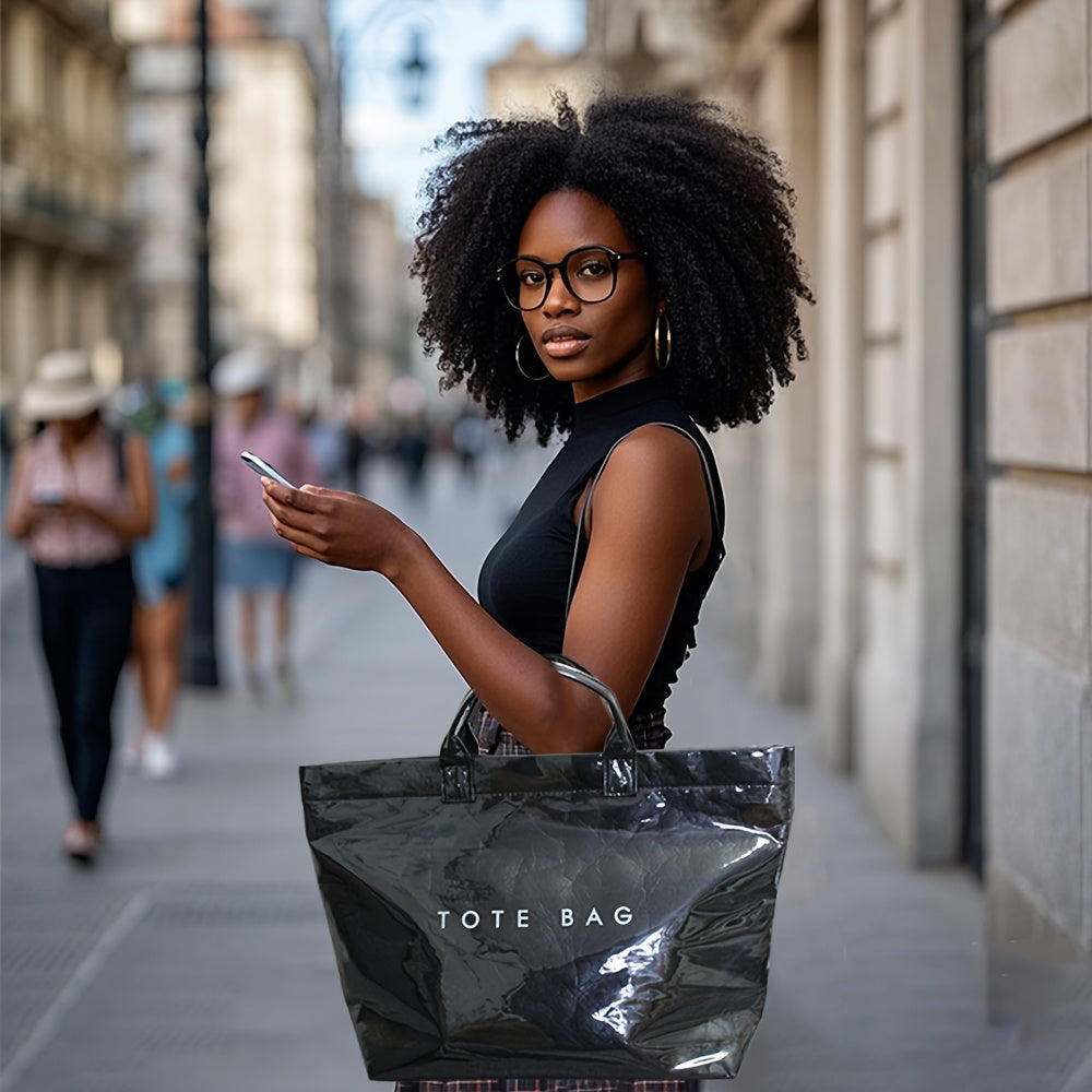 Double-Layer Tote Bag for Women with Classic Solid-Color Styling and Carry Handles, Everyday Handbag for Casual Outings in TT4, TT6 or TT1 Options