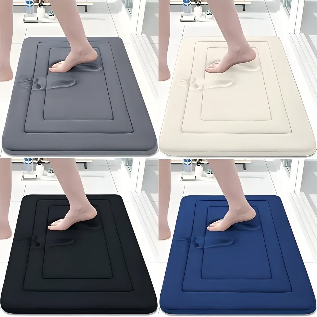 Cushioned Memory Foam Bath Mat with Four Size Options and Seven Color Labels, Single Indoor Floor Rug for Bathroom, Kitchen Sink, Laundry and Bedroom Spaces