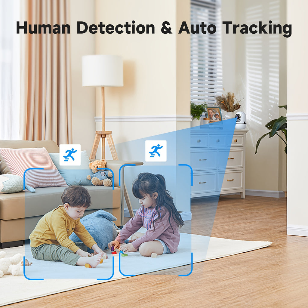 Indoor Security Camera 2 Pack, Baby & Pet Monitor with 355° Pan Tilt, Full-Color Night Vision, Motion Detection, 2-Way Talk, Dual WiFi 2.4G/5G, Cloud & SD Storage, Alexa Smart Home Cameras