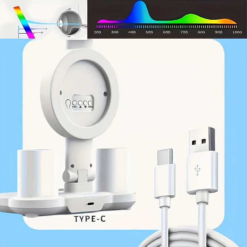 LED Desk Lamp with Built-In Fan, Touch Dimming and Night Light, Listed USB Color-Changing Reading Light with Multi-Angle Adjustment and One- or Two-Piece Options