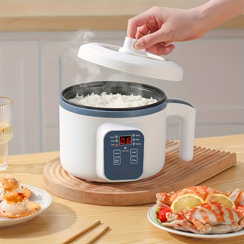 Multifunctional Electric Pot in White with Listed 57.48oz Capacity and Six Cooking Modes, Nonstick Single- or Double-Layer Options for Small Household Meals