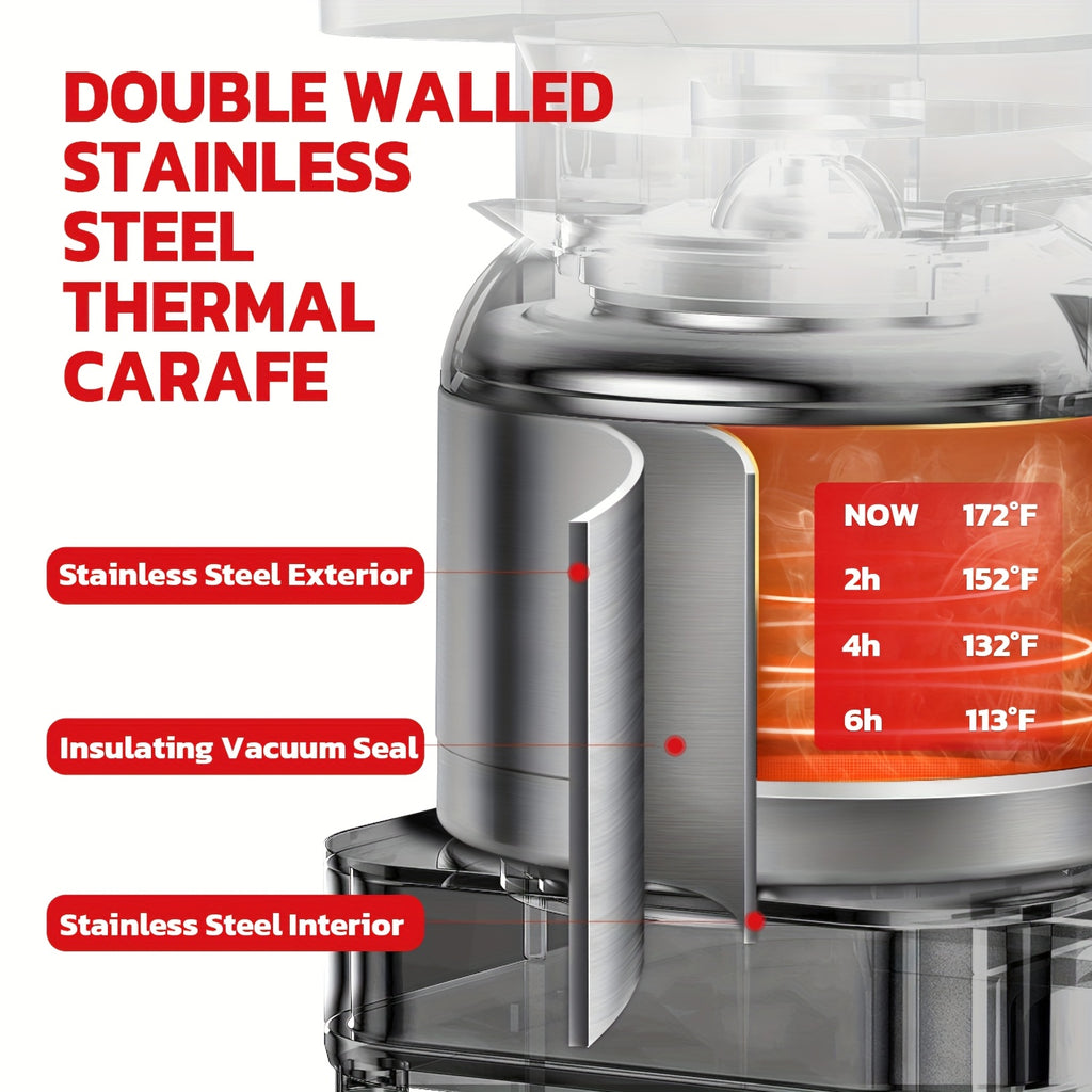 Programmable Drip Coffee Maker with Touch-Screen Controls and Pause & Serve, Stainless Steel Listing in Silvery for Everyday Home Coffee Preparation