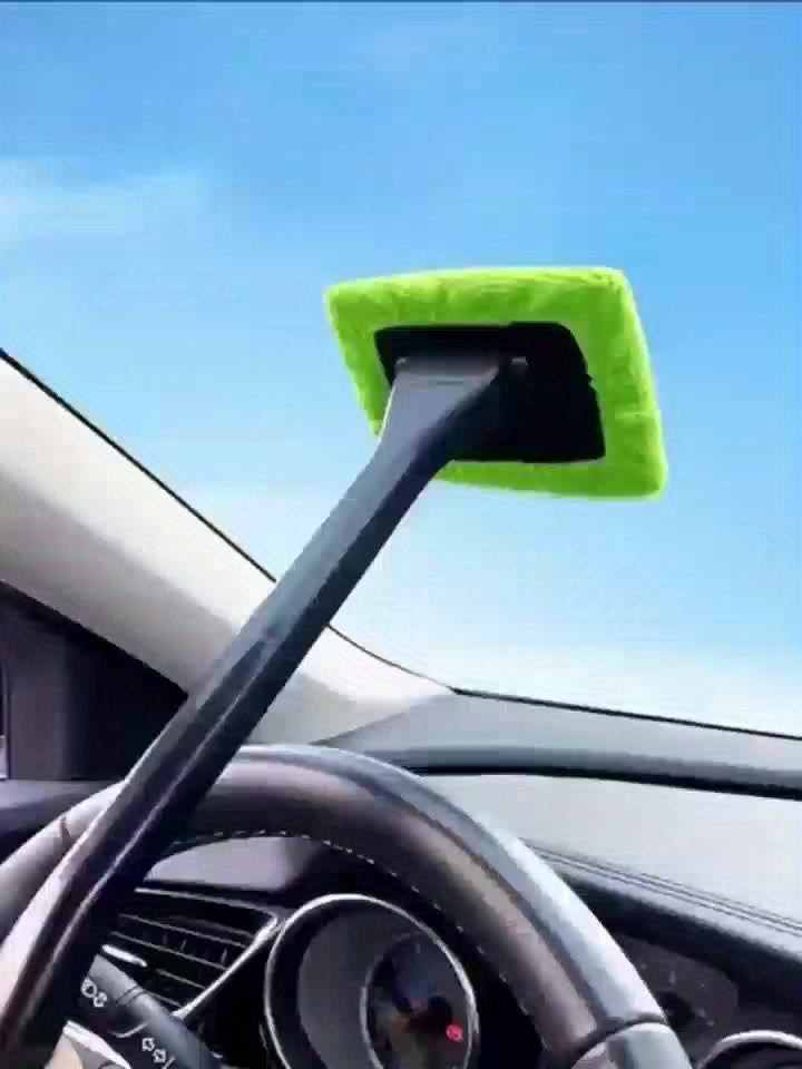 Windshield Cleaning Tool with Replaceable Heads, 2-in-1 Car Window Brush for Fog Wiping and Dust Removal, Manual Auto Glass Care in 2pcs Option