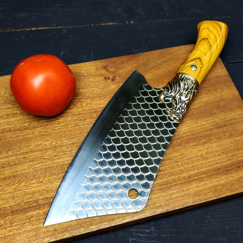 Forged Chef Knife with Listed Ergonomic Handle, Single Multipurpose Kitchen Chopping and Slicing Tool for Home Cooks, Meal Preparation and Cooking Gifts