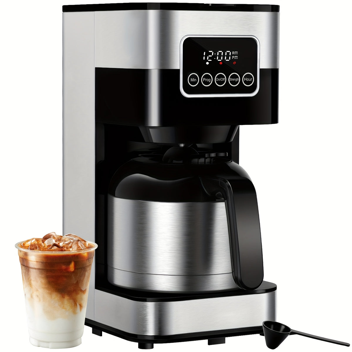 Programmable Drip Coffee Maker with Touch-Screen Controls and Pause & Serve, Stainless Steel Listing in Silvery for Everyday Home Coffee Preparation