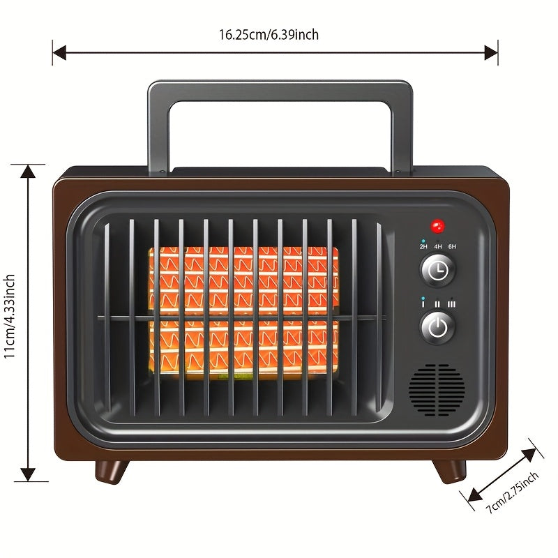 Remote-Controlled Red Space Heater with Listed 600W Power, Three Heat and Fan Settings, Adjustable Thermostat and Timer for Supervised Indoor Home or Office Warmth