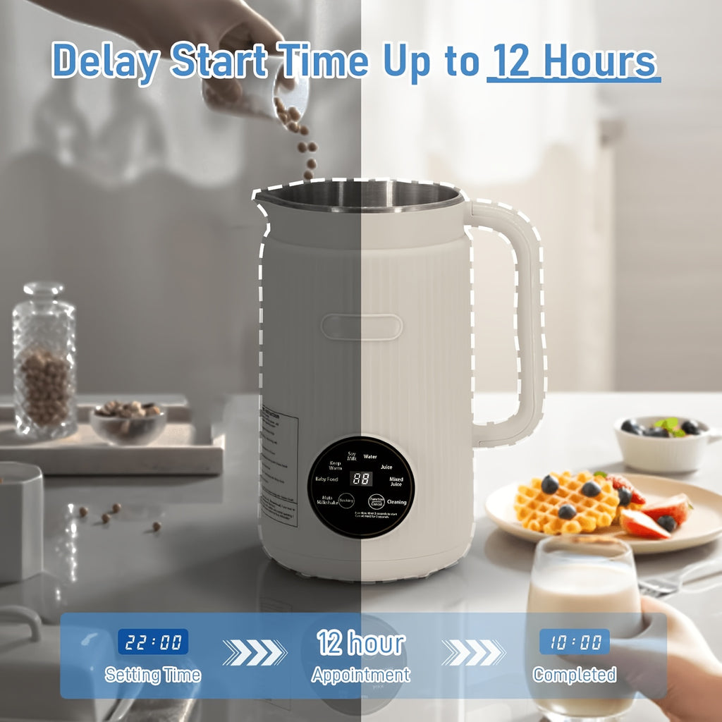 Homemade Nut Milk Maker Machine, Multi-Functional Automatic Plant Milk Blender with One-Touch Operation for Almond, Oat, Soy and Coconut Milk, 27.05 Oz Countertop Blender