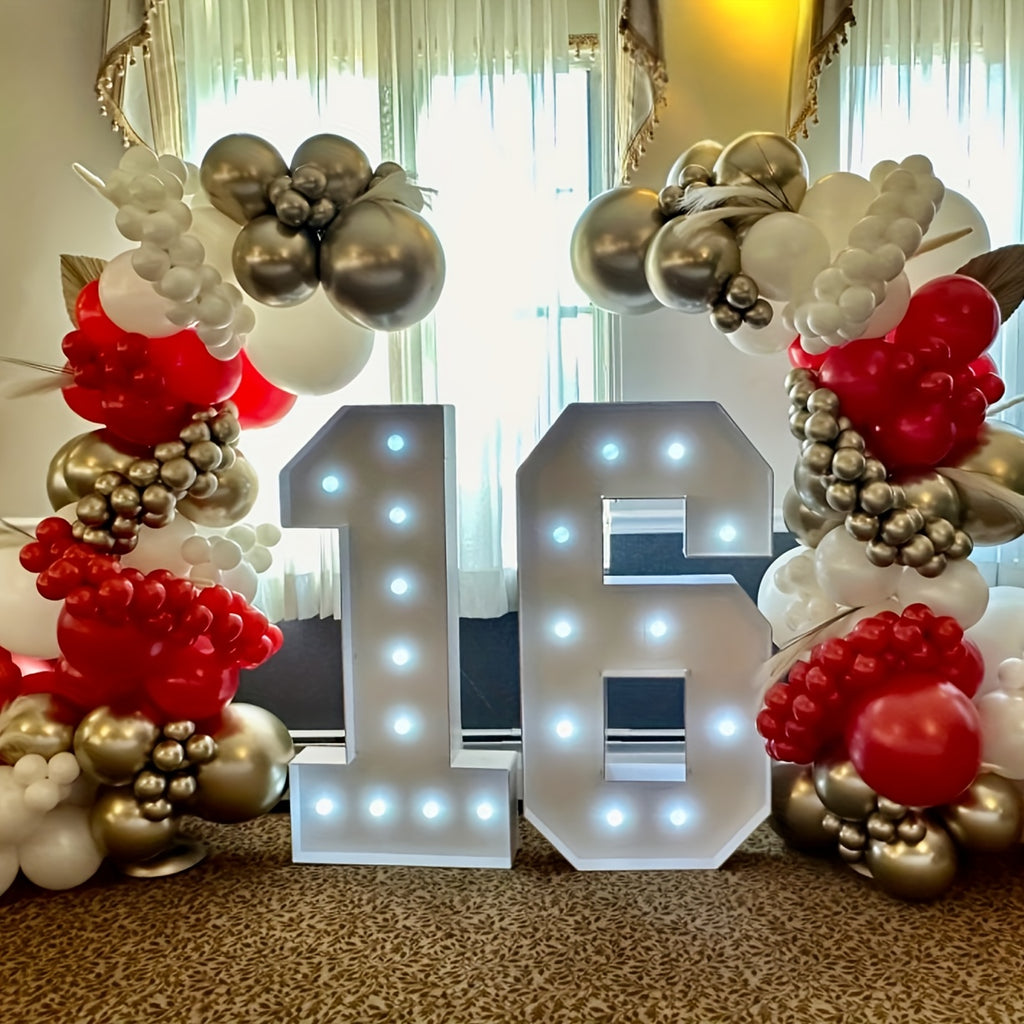 Light Up Party Numbers with Listed 36-Inch 3D KT Board Frames and Cool White Lights, Selected Digit Options for Birthday Backdrops and Anniversary Celebrations