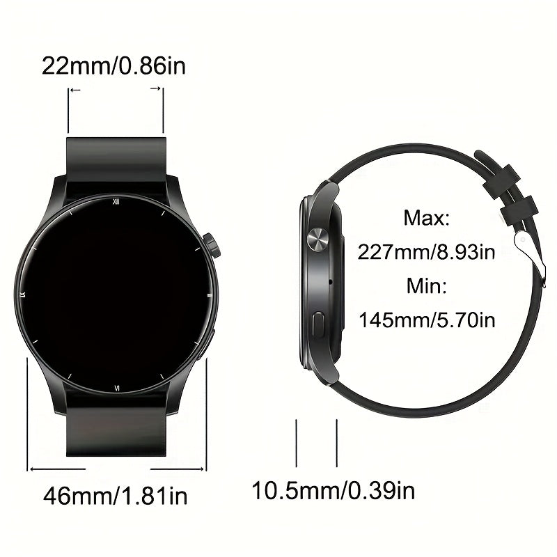 1.52-Inch Touchscreen Smartwatch for Men and Women with Listed Wireless Calls, Message Functions, Sports Modes and Remote Camera Control for Android and iPhone