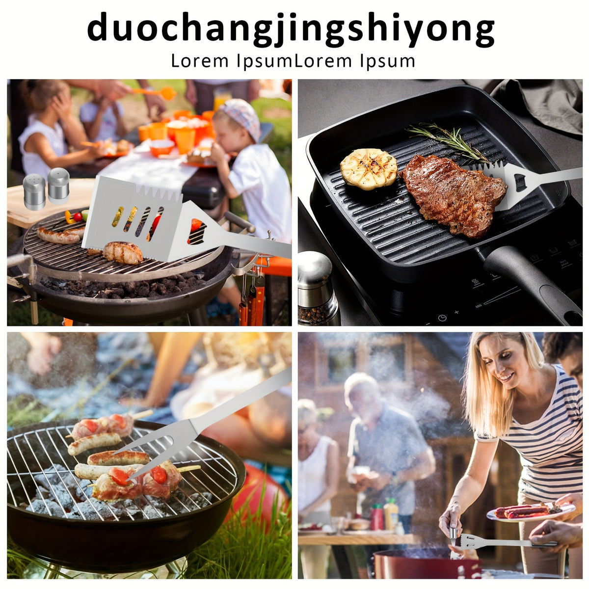 BBQ Tool Set, 15-Piece or 24-Piece Grill Accessories Kit for Backyard Barbecues, Camping Meals and Kitchen Cooking, Father's Day Gift for Grill Lovers