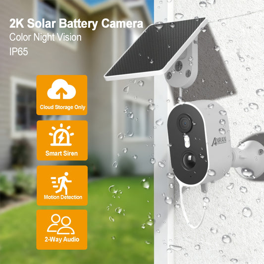 Driveway Security Camera with 3MP Video, PIR Human Detection, Two-Way Audio and Color Night Vision, Cloud-Only Storage with Camera and Solar Panel Options