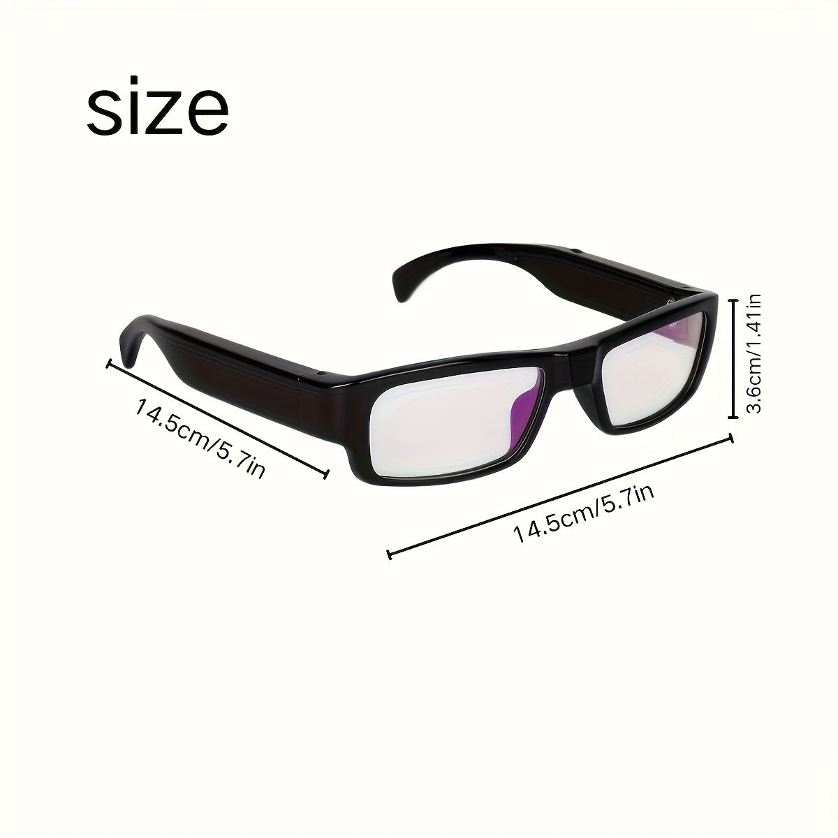 Wearable Camera Glasses with 1080P HD Video Recording, Portable Digital Camcorder Eyewear with USB Interface and 32GB or 64GB Memory Card Options