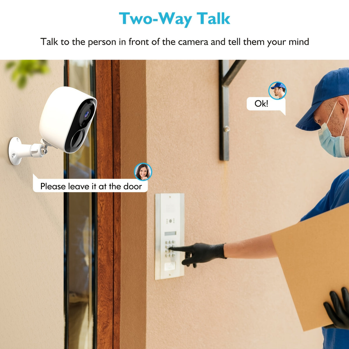 BW4 Battery Security Camera with Listed 2K Video, 2.4GHz WiFi, PIR Alerts and Two-Way Audio, O-KAM Pro App and Cloud or Memory Card Storage Options for Home